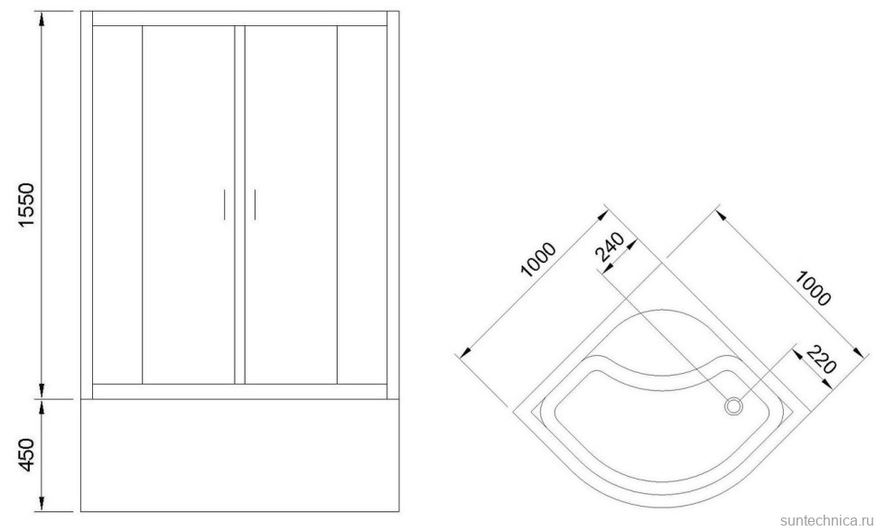 Душевой уголок Royal Bath BK RB 100BK-C