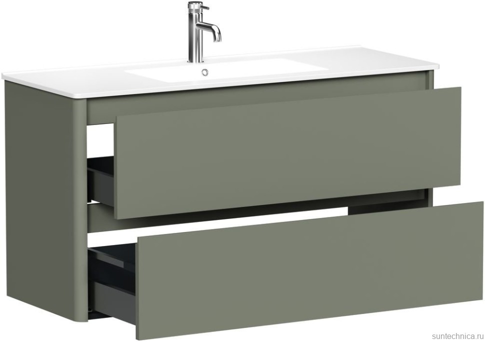 Тумба под раковину без столешницы Allen Brau Gravity 120 2 ящика, матовая олива
