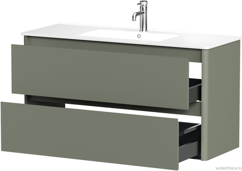Тумба под раковину без столешницы Allen Brau Gravity 120 2 ящика, матовая олива