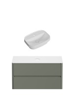 Тумба под раковину без столешницы Allen Brau Gravity 120 2 ящика, матовая олива