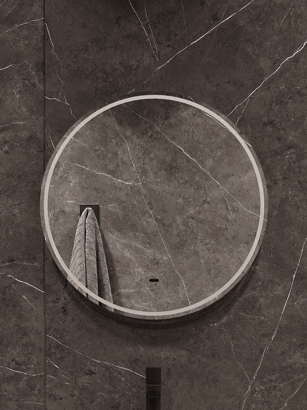 Зеркало круглое CONTINENT Led Lumina 60х60 см, бесконтактный сенсор, с холодной подсветкой