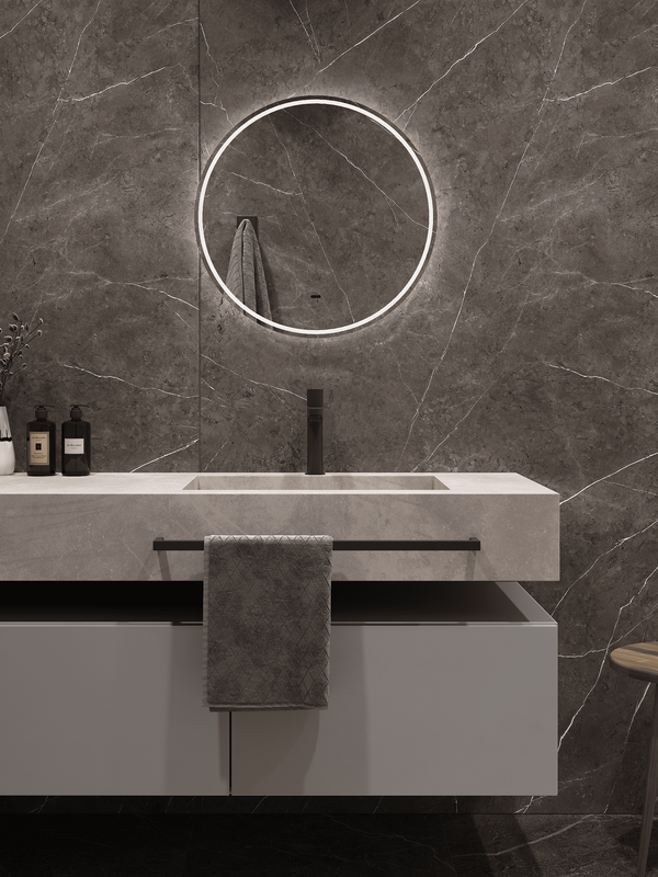 Зеркало круглое CONTINENT Led Lumina 60х60 см, бесконтактный сенсор, с холодной подсветкой