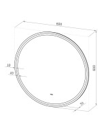Зеркало круглое CONTINENT Led Lumina 60х60 см, бесконтактный сенсор, с холодной подсветкой