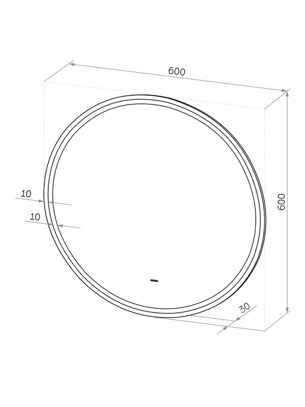 Зеркало круглое CONTINENT Led Lumina 60х60 см, бесконтактный сенсор, с холодной подсветкой