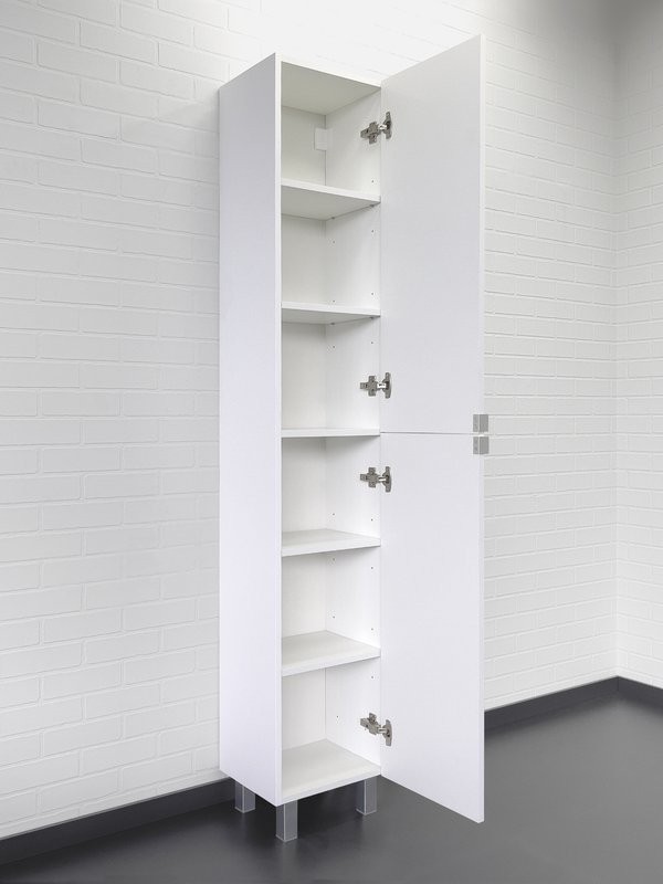 Шкаф-пенал для ванной Comforty Лима 35Н матовый белый