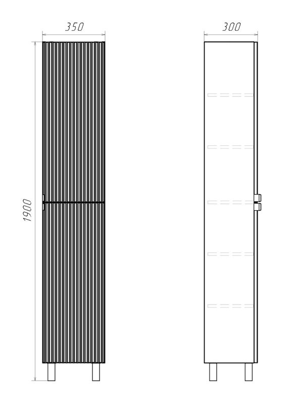 Шкаф-пенал для ванной Comforty Лима 35Н матовый белый