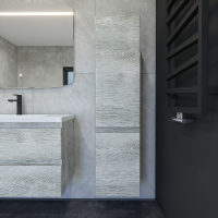 Шкаф-пенал для ванной Caprigo Forte 35 L белый клен