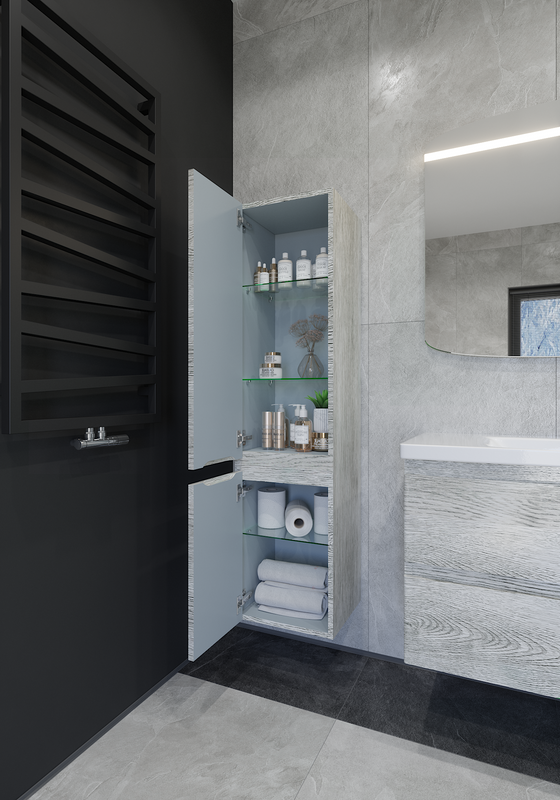 Шкаф-пенал для ванной Caprigo Forte 35 L белый клен