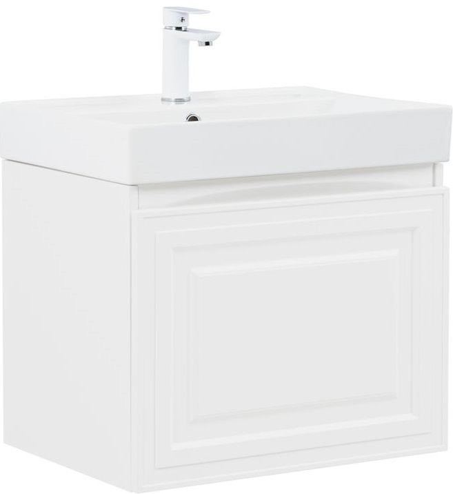 Тумба под раковину без столешницы Aquanet Агата 60 1 ящик, блый сатин