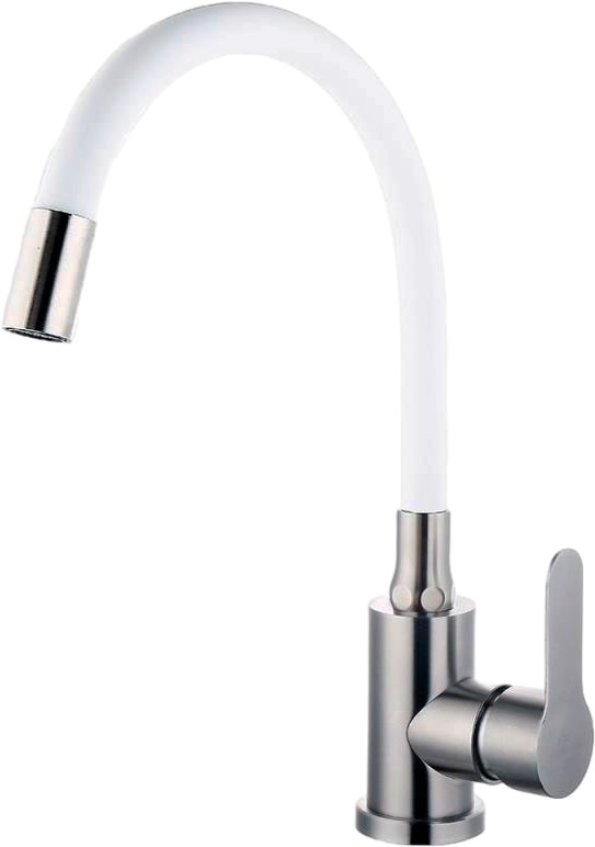 Смеситель для кухни Fashun A54101-8 сатин, белый