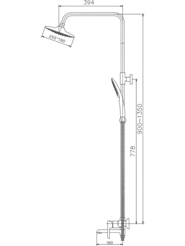 Душевая стойка Haiba HB805-7 черная