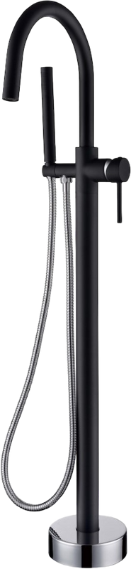 Напольный смеситель для ванны с душем Boheme Uno 469-BCR black, chrome