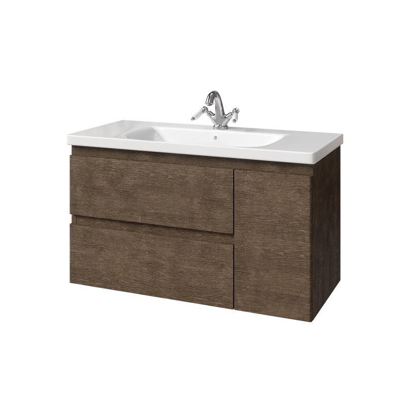 Тумба под раковину без столешницы Caprigo Forte 100 R подвесная, шоколадный орех