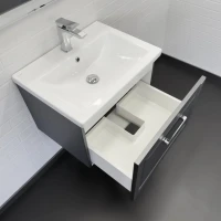 Тумба с раковиной Comforty Бросно 60П подвесная, оружейная сталь