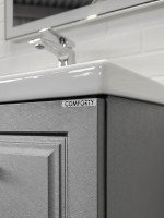 Тумба с раковиной Comforty Бросно 60П подвесная, оружейная сталь