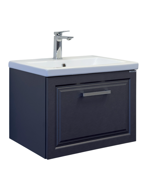 Тумба с раковиной Comforty Бросно 60П подвесная, оружейная сталь