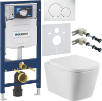 Комплект Унитаз подвесной BelBagno Albano + Крышка BB120SC с микролифтом + Инсталляция Geberit Duofix UP 320 111.300.00.5 + Кнопка Sigma 01 115.770.11.5 белая + Крепления 111.815.00.1 к стене + Звукоизоляция
