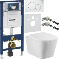 Комплект Унитаз подвесной BelBagno Albano + Крышка BB120SC с микролифтом + Инсталляция Geberit Duofix UP 320 111.300.00.5 + Кнопка Sigma 01 115.770.11.5 белая + Крепления 111.815.00.1 к стене + Звукоизоляция