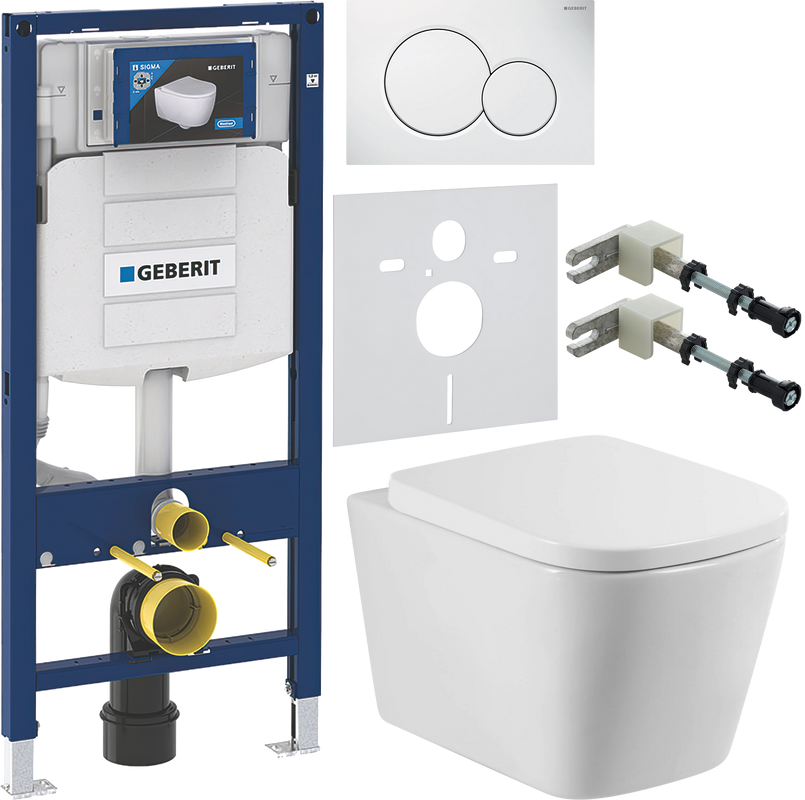 Комплект Унитаз подвесной BelBagno Albano + Крышка BB120SC с микролифтом + Инсталляция Geberit Duofix UP 320 111.300.00.5 + Кнопка Sigma 01 115.770.11.5 белая + Крепления 111.815.00.1 к стене + Звукоизоляция