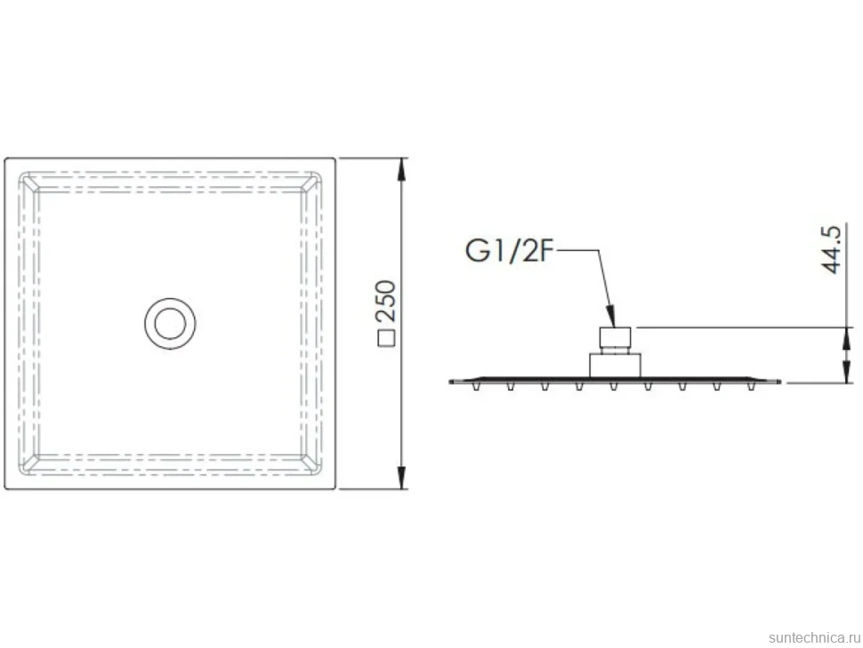 Верхний душ Remer SS357UFS25X