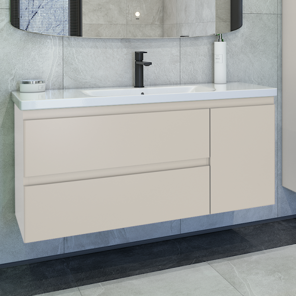 Тумба с раковиной Caprigo Forte 120 R подвесная, беж лайт