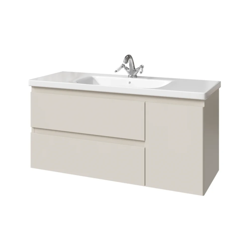 Тумба с раковиной Caprigo Forte 120 R подвесная, беж лайт