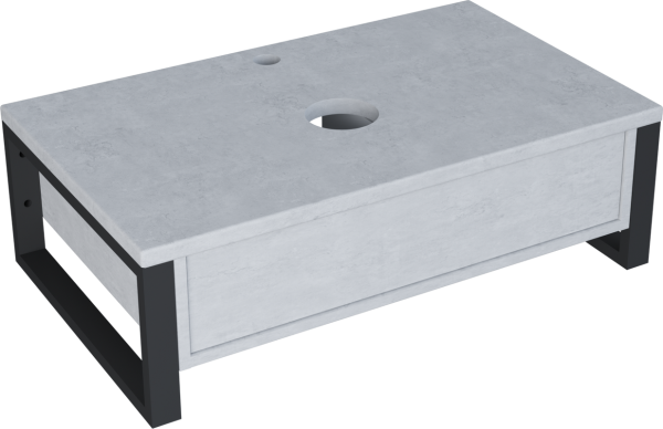 Тумба под раковину со столешницей 1MarKa Grunge Loft 100 бетон светлый