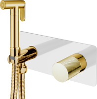 Гигиенический душ Boheme Stick 127-WG.2 со смесителем, С ВНУТРЕННЕЙ ЧАСТЬЮ, white, touch gold