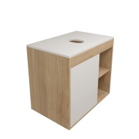 Тумба с раковиной Teymi Nura 70 дуб эврика, матовая белая, раковина Helmi Mini 38