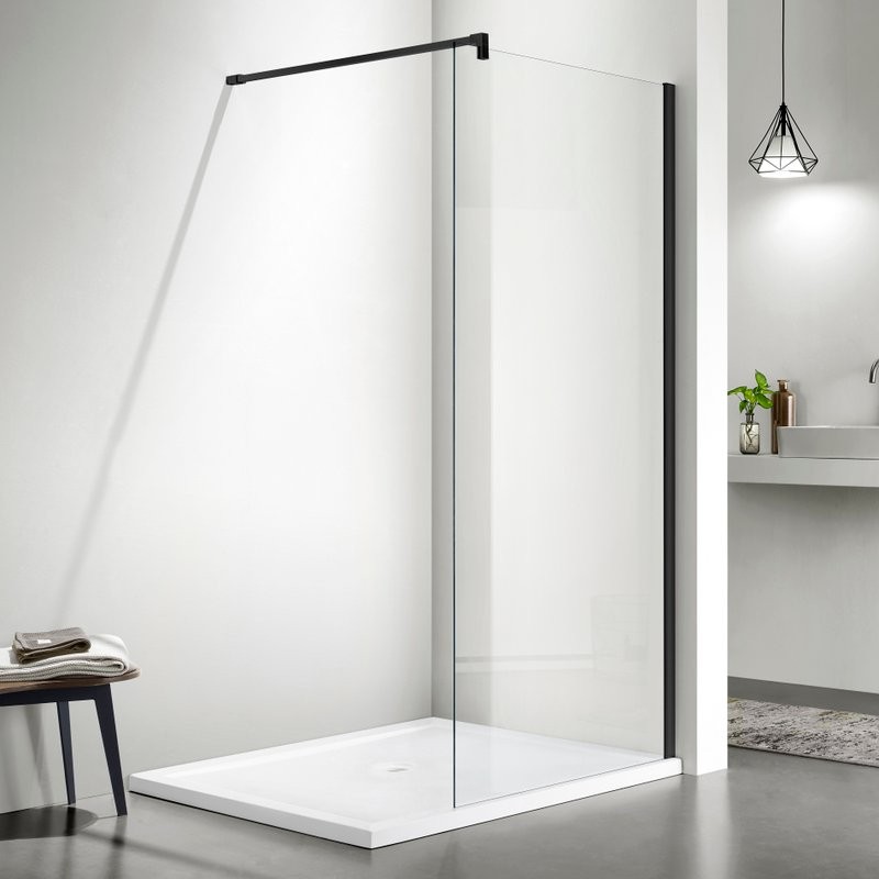 Душевая перегородка AQUATEK AQ WIW 09020BL 90x200 см, черный матовый профиль
