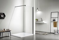 Душевая перегородка AQUATEK AQ WIW 09020BL 90x200 см, черный матовый профиль