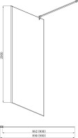 Душевая перегородка AQUATEK AQ WIW 09020BL 90x200 см, черный матовый профиль