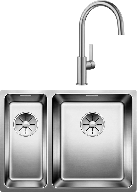 Комплект Мойка Blanco Andano 340/180-U R + Смеситель Candor 523120