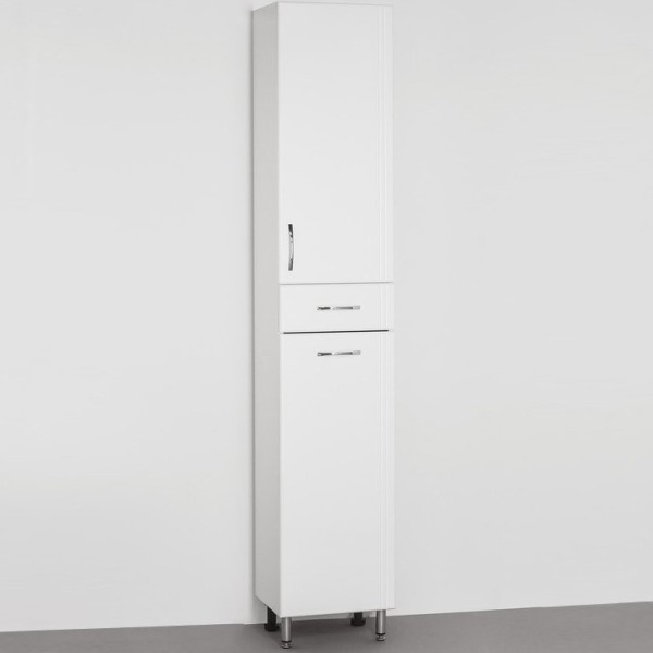 Шкаф пенал для ванной Style Line Эко Стандарт 36 с бельевой корзиной, белый