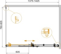 Душевой уголок Cezares Stylus Soft AH 1 140/80 C Cr