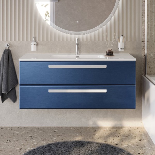 Тумба с раковиной Cezares Eco Cer-N 120 sapfiro, раковина Duet 120, ручки сатин
