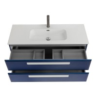Тумба с раковиной Cezares Eco Cer-N 120 sapfiro, раковина Duet 120, ручки сатин