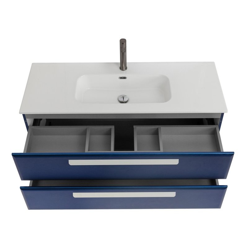 Тумба с раковиной Cezares Eco Cer-N 120 sapfiro, раковина Duet 120, ручки сатин
