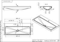 Тумба с раковиной Belux Бостон 90 подвесная, бетон чикаго светло-серый, 2 ящика