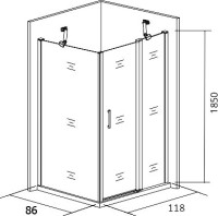 Душевой уголок Good Door Mokka WTW+SP 120х90х185 см