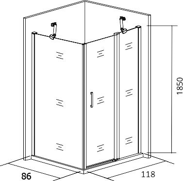 Душевой уголок Good Door Mokka WTW+SP 120х90х185 см