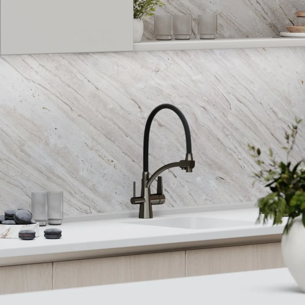 Смеситель для кухни Sancos Eri SC4001GG с гибким изливом, вороненая сталь