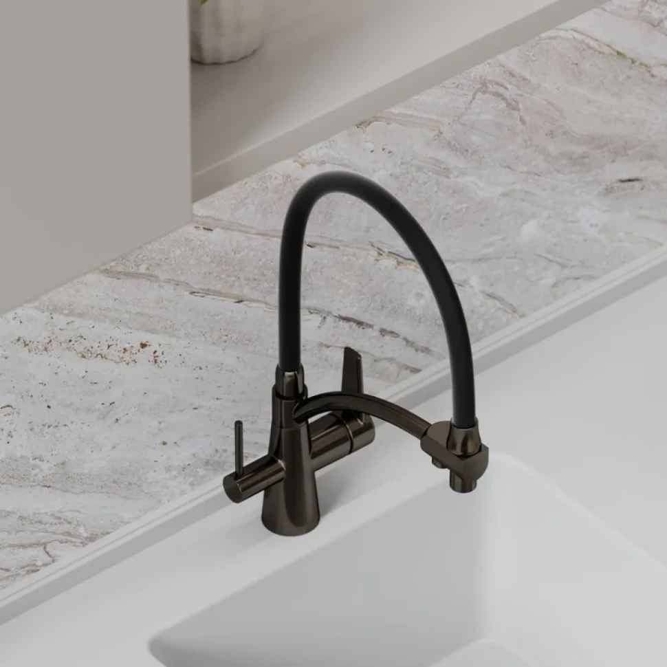 Смеситель для кухни Sancos Eri SC4001GG с гибким изливом, вороненая сталь