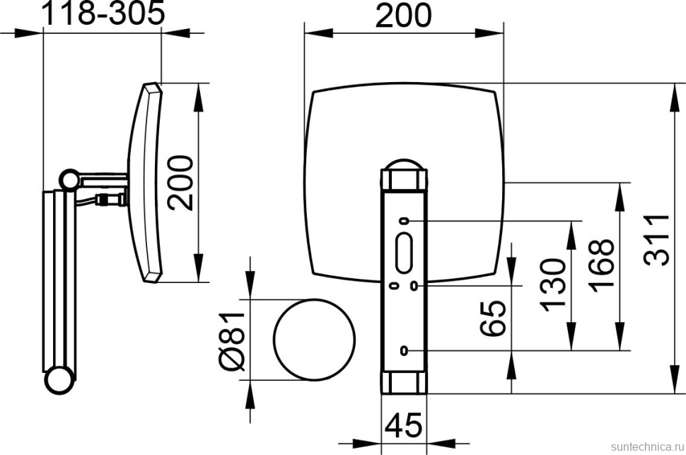 Косметическое зеркало Keuco iLook Move 17613259002 с подсветкой, настенное, с увеличением, шлифованная латунь