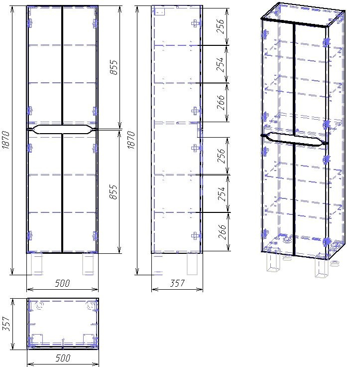 Шкаф-пенал для ванной Dreja QL 50 белый глянец