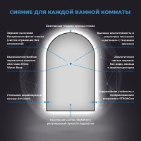 Зеркало Wellsee 7 Rays’ Spectrum 60х90 с подсветкой, черное матовое