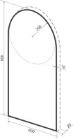 Зеркало Wellsee 7 Rays’ Spectrum 60х90 с подсветкой, черное матовое