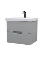 Тумба с раковиной SanStar Ориана 50 подвесная, серая, раковина Cersanit Moduo 50