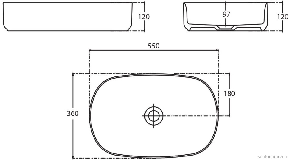 Накладная раковина Allen Brau Fantasy Oval 55x36, серая