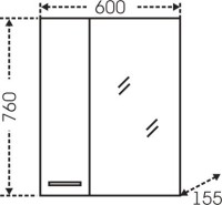 Мебель для ванной комнаты СаНта Омега 60 напольная Мебель для ванной комнаты СаНта Омега 60 напольная